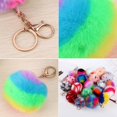 thumbnail image 3 of Pom Pom Keyring Faux Fur Decorative Fuzzy Ball Keychain Bag Charm for Women, 3 of 10