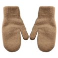 thumbnail image 1 of 1 Pair Women Mittens Double-layers Cute Stretchy Soft Thickened Cold Resistant Solid Color Autumn Winter Girls Gloves for Riding, 1 of 10