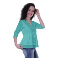 thumbnail image 2 of Moomaya Blouse Ethnique en Coton Peplum Col en V pour Femmes, 2 of 6