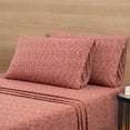thumbnail image 4 of Mainstays 100% Cotton Extra Soft Jersey Bed Sheet Set, King, Red Canyon Crackle, 4 Pieces, 4 of 6