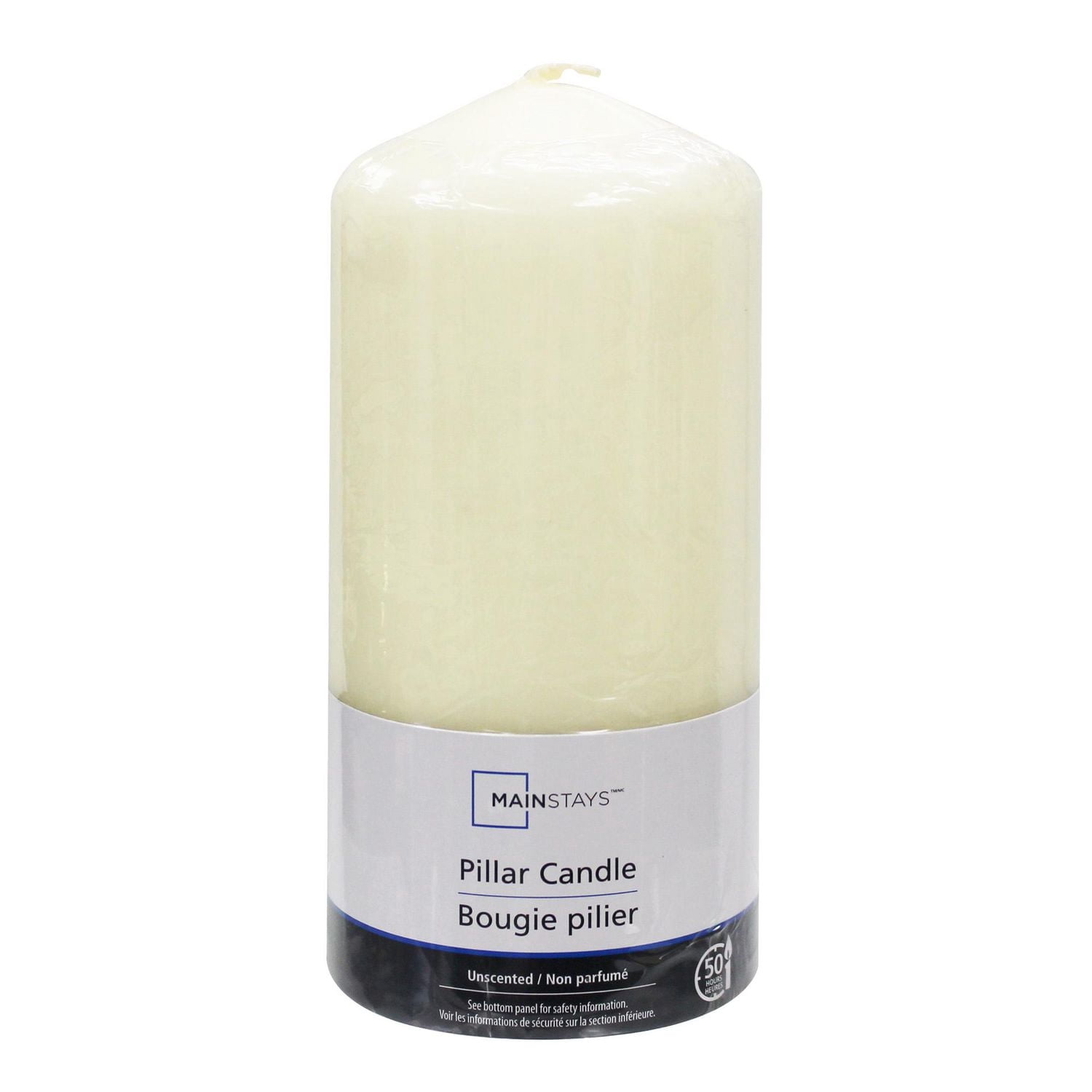 Mainstays 6" bougie pilier ivoire, non parfumé
