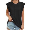 thumbnail image 1 of Besolor Débardeurs d'Été pour Femmes Col Rond Sans Manches Chemises à Illets Décontractées Blouse Tendance Couleur Unie, 1 of 7