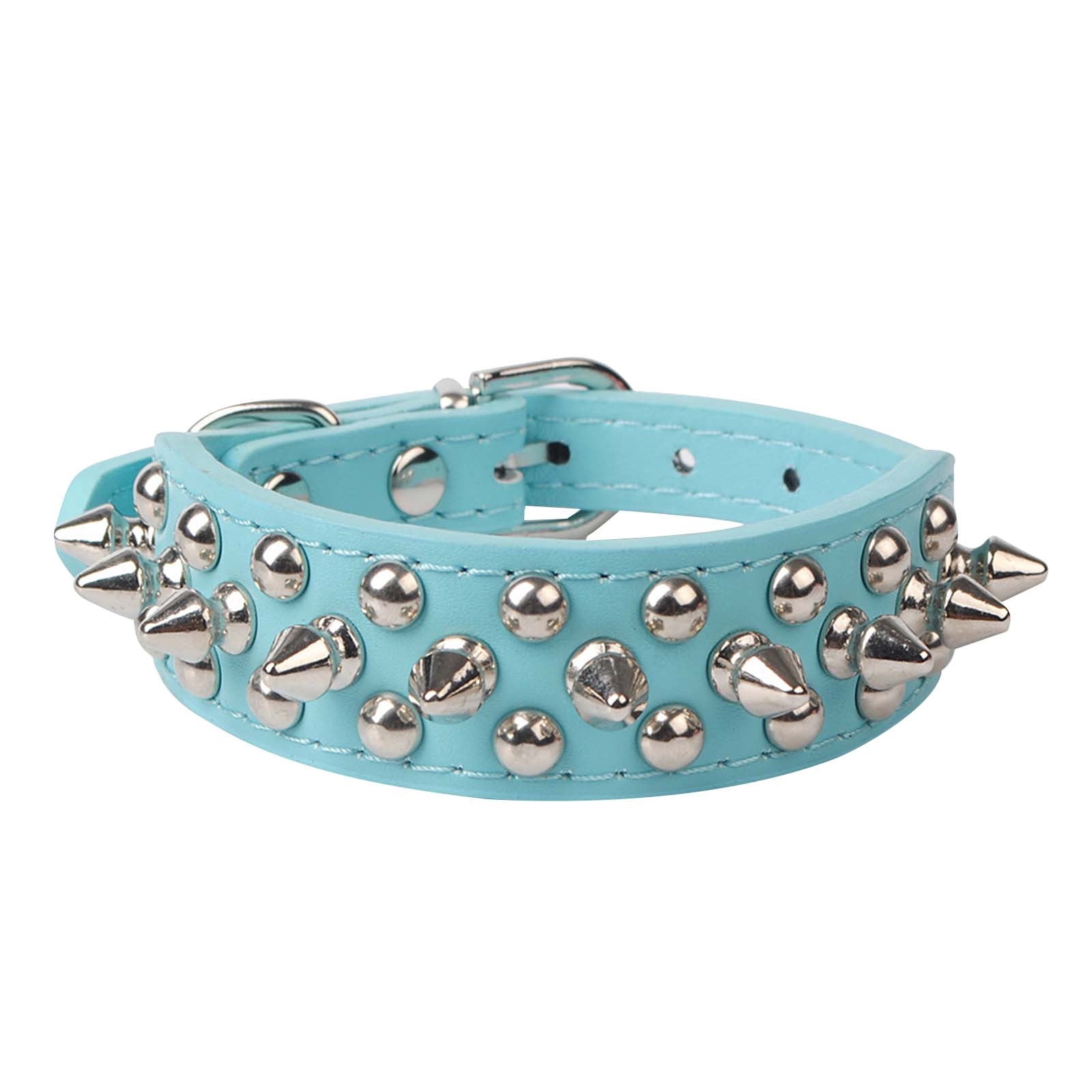 EGNMCR Colliers pour Animaux en Cuir Col Rond de Défense pour Animaux Clou Froid Balle Collier pour Chien Style Punk Collier à Rivets