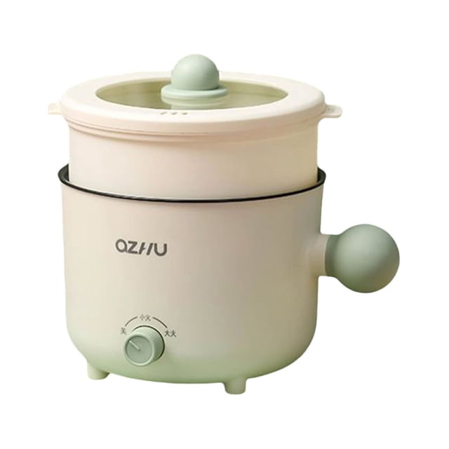 fastboy Mini Electric Cooker Non-Stick Multifunctional Frying Pot Portable Dormitory Dining Cafe Kitchen Baking Supplies Green Steam Grid