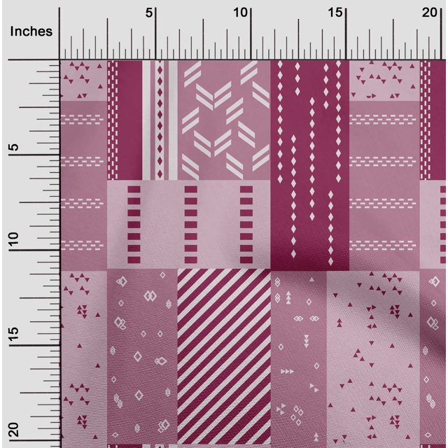 oneOone Organic Cotton Voile Fabric Patchwork Geometric Print Fabric BTY 42 Inches Wide