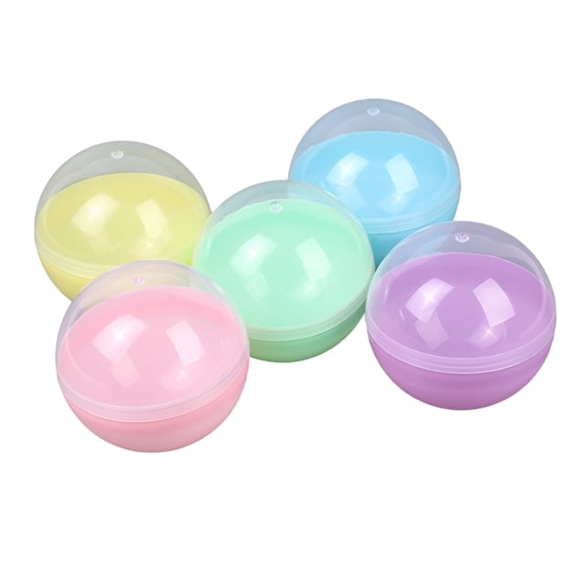 kurtrusly Petits Pots de Rangement Ronds en Plastique Robustes et Rechargeables Contenants pour Artisanat Vides Ronds Transparents Durables Boules Rondes Torsadées Vides Demi-Couleur 45mm