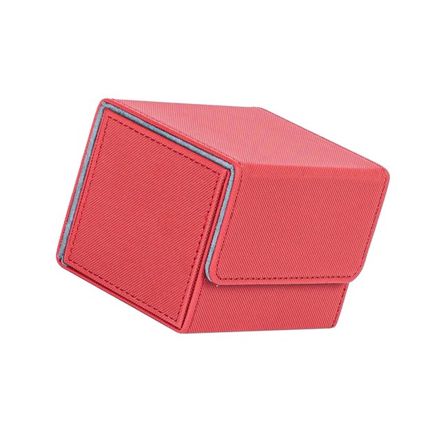 Card Deck Case Organizer Storage pu leather Card Box for MTG Cards Poker Cards Sport Card Red