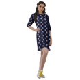 thumbnail image 3 of Moomaya Robe T-Shirt Courte Droite en Georgette Mousse pour Femmes Vêtements Grande Taille, 3 of 4