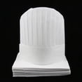 thumbnail image 2 of 20x Chapeau de Chef Jetable Casquette de Cuisinier Restauration Alimentaire Cuiseur Service Alimentaire Blanc Rond 11 Pouces, 2 of 8