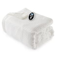 thumbnail image 1 of Fast Heating King Size Electric Blanket - Waffle Weave, Dual-Sided Sherpa, 6 Heat Levels, 1-10H Timer, Machine Washable, Wireless LCD Controller, ETL Certified, White, 90x100 Inches, 1 of 8