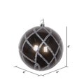 thumbnail image 3 of Vickerman MT198087D 4 in. Pewter Candy Glitter Net Ornament - 3 per Bag, 3 of 3