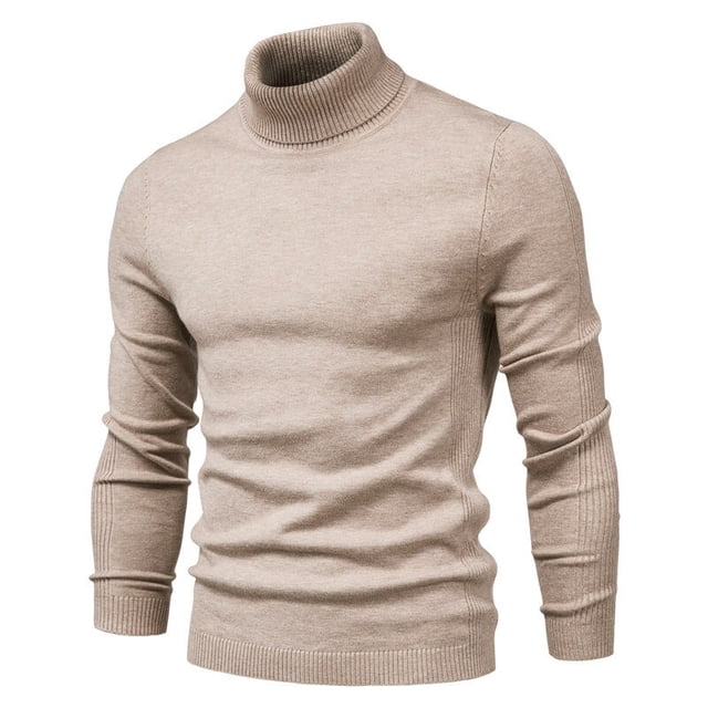 OmicGot New Winter Turtleneck Thick Mens Sweaters Casual Turtle Neck Solid Color Quality Warm Slim Turtleneck Sweaters Pullover Men