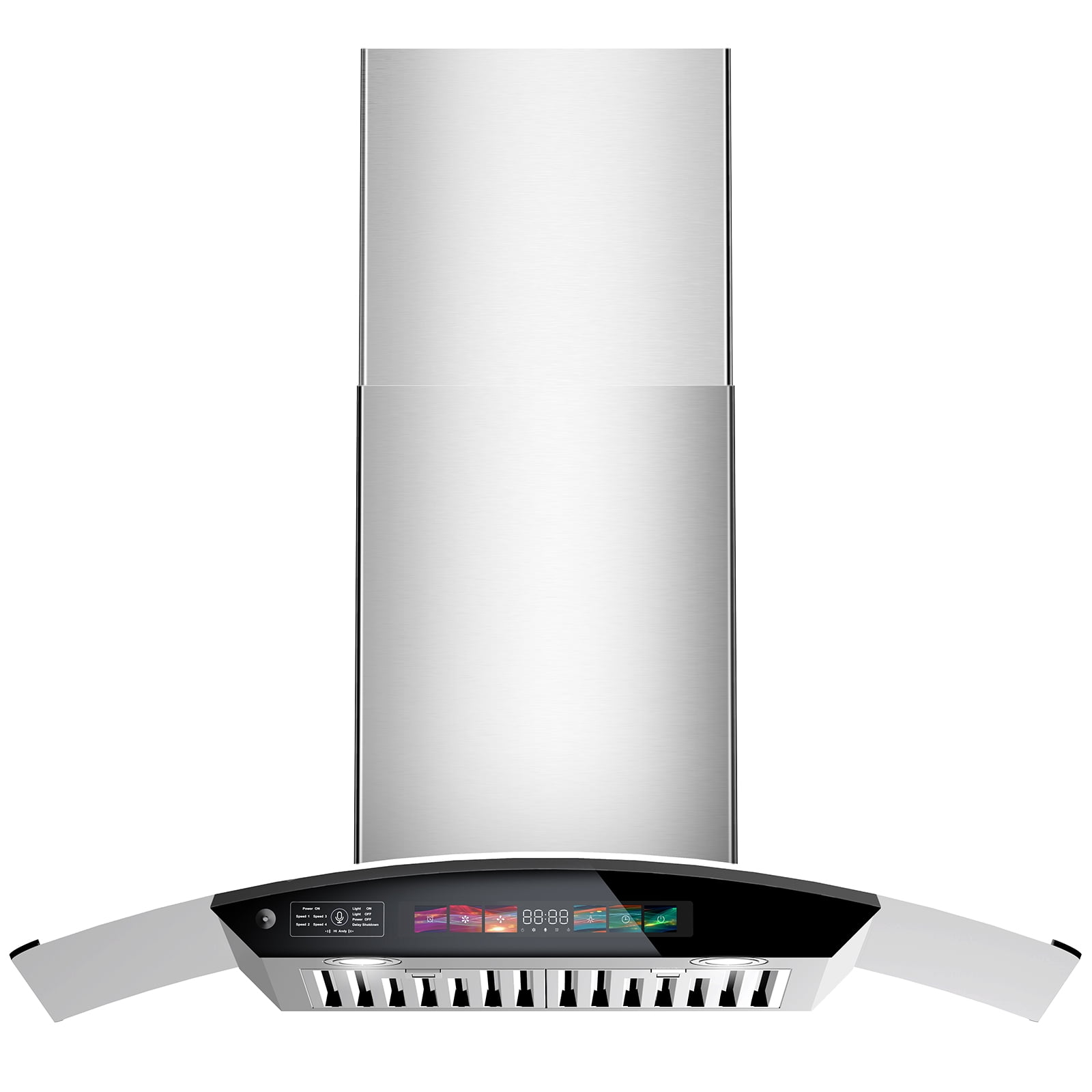BRANO 36 inch Wall Mount Range Hood 900 CFM, Voice/Gesture/Touch Control, Stainless Steel Kitchen Hood Vent with 4 Speed Exhaust Fan