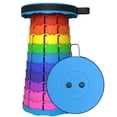 thumbnail image 1 of Huanglei Rainbow Style Telescopic Stool Outdoor Telescopic Plastic Stool Rotating Soft Cushion Portable Travel Storage Bag Queuing Folding Chair, 1 of 6