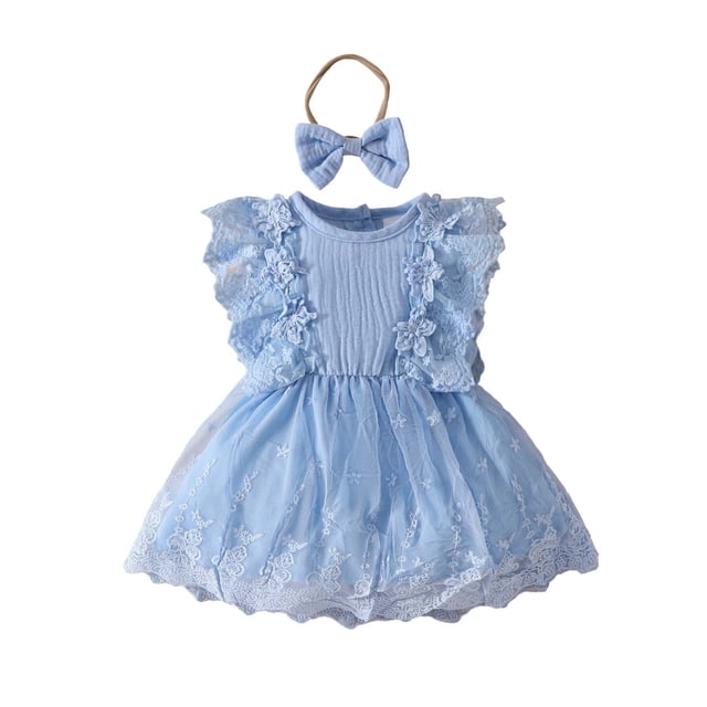 Robes Fille Robe Décontractée Filles Robe d'Anniversaire pour Filles Robe de Princesse Tenues Bébé Fille 9-12 Mois Mode Filles