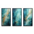 thumbnail image 2 of Designart "Turquoise Calm IV" Abstract Landscape Framed Wall Art Set Of 3 - Teal Landscapes Frame Canvas Set For Living Room Decor, 2 of 6