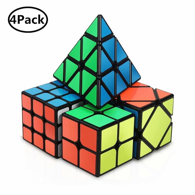 Ensemble de cubes Speed, Ensemble de cubes Magiques 2x2 3x3 Pyramide et Cube Asymétrique (Lot de 4) Comprenant Quatre cubes Casse-Tête Vibrants, Incluant un Cube 2x2x2, Cube 3x3x3, Cube Pyramide et Cube Asymétrique. Chaque Cube Est Fabriqué en Matériau ABS Écologique avec des Couleurs Vives et une Technologie anti-pop Améliorée pour un Jeu Fluide et un Retournement Plus Rapide. Convient aux 6 Ans et Plus, Cet Ensemble Favorise les Aptitudes à Résoudre des Problèmes et la Pensée