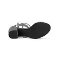 thumbnail image 3 of BLISSFUL STEP Women's Open Toe Lace up Sandals Mid Block Heels Sandals Grey 6, 3 of 8