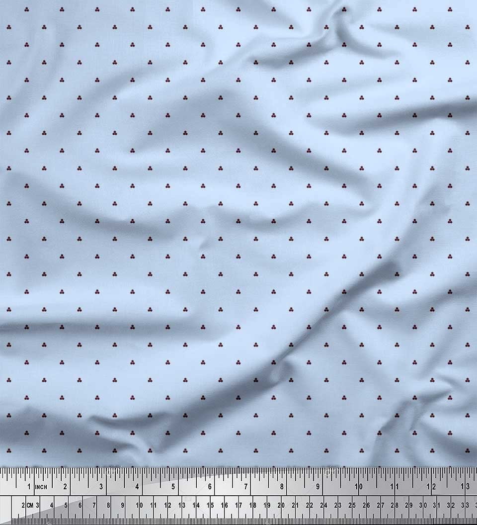 Soimoi Silk Fabric Dots Shirting Fabric Prints by Yard 42 Inch Wide