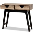 thumbnail image 4 of Baxton Studio Table Console en Bois Finition Brun Clair à 2 Tiroirs, 4 of 11
