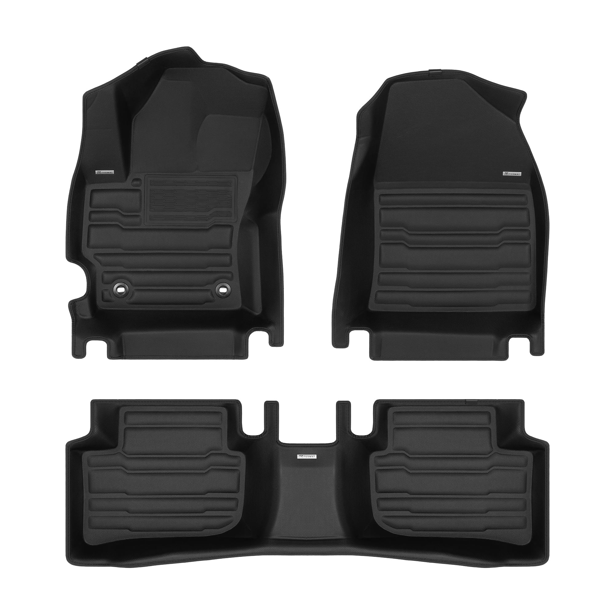 TuxMat - For Toyota Corolla Cross AWD 2022-2026 Models - Custom Car Mats - Maximum Coverage, All Weather, Laser Measured - This Full Set Includes 1st and 2nd Rows