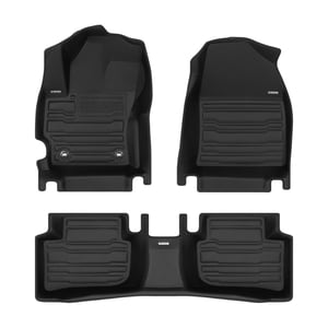 TuxMat - For Toyota Corolla Cross AWD 2022-2026 Models - Custom Car Mats - Maximum Coverage, All Weather, Laser Measured - This Full Set Includes 1st and 2nd Rows
