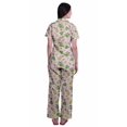 thumbnail image 4 of Moomaya Printed Short Sleeve Pajama Set For Women Printed Button Up Sleep Shirt, 4 of 6