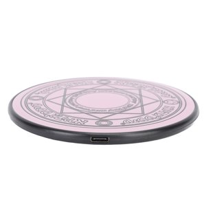 20W Chargeur sans fil rapide, 20W Magic Array Chargeur sans fil Fashionable rose en plastique effet de lumière pour casques pour téléphones