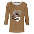 thumbnail image 2 of Aqestyerly T-shirt Blouse à Manches 3/4 Imprimé pour Femmes, Col Rond Décontracté Mode Ample pour Femmes, 2 of 5