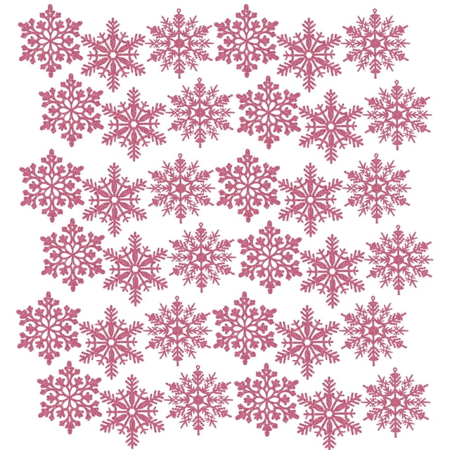 Plastic Glitter Snowflake, 10cm, 30 Per Box