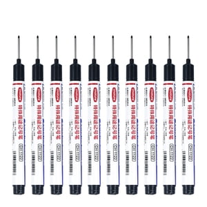Binwennn Boîtes hautes 4 Stylo rechargeable avec effacement sur le dos 10PCS Stylos de marquage à trous profonds de la tête longue 20mm Marqueurs de portée profonde Marqueurs à long nez Marqueurs pour la construction Marqueurs d'outils