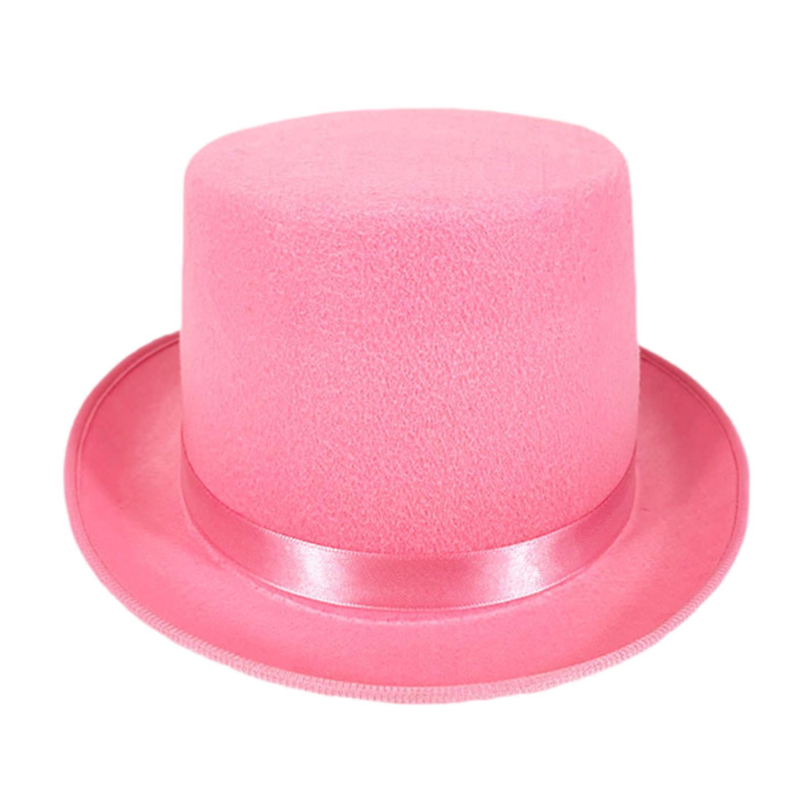 yuksok Chapeau Haut-de-Forme Accessoire de Costume de Majordome pour Performance sur Scène Festival Jeu de Rôle Rose
