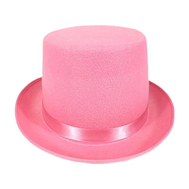 yuksok Chapeau Haut-de-Forme Accessoire de Costume de Majordome pour Performance sur Scène Festival Jeu de Rôle Rose