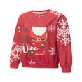 thumbnail image 3 of Pullovers à Manches Longues avec Imprimé Verre de Vin pour Femmes en Noël, 3 of 9