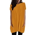 thumbnail image 1 of Ketyyh-chn99 Chemises pour Femmes Blouse Ample Confortable Femme Adulte Col Rond Manches Courtes Hauts T-Shirt Imprimés Blouse Ample Jaune,TG, 1 of 5