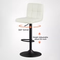 thumbnail image 4 of PU Leather Barstools with Large 41.5cm Base, Height Adjustable Swivel Counter Bar Stools Kitchen Pub Dining Chair with Backrest and Footrest, 4 of 9