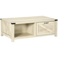 thumbnail image 1 of HOMCOM Table Basse Style Ferme avec Tiroir et Tablette de Rangement pour Salon, 1 of 10
