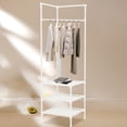 thumbnail image 5 of Dvruxg Coat Rack Freestanding Closet Organizer,Simple Hall Tree with 2 Storage Shelves, Corner Storage Organizer, for Entryway, Bedroom, 5 of 5