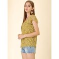 thumbnail image 4 of INSPIRE CHIC Women's Chiffon Square Neckline Ruffle Sleeve Floral Top, 4 of 6