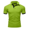 thumbnail image 2 of BOBOGOJP Polo à Manches Courtes pour Homme Séchage Rapide Performance Imprimé Manches Courtes Évacuation de l'Humidité Polos de Golf (Vert,4TG), 2 of 4