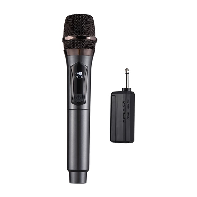Wireless Microphone System Receiver with Handheld Mic Anti-Howling for Home Cinemas Karaoke Church Speech Wedding Party Singing Rechargeable Wireless Microphone Compatible with Amplifiers Speaker