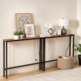 thumbnail image 1 of Ktaxon 79" Narrow Console Sofa Table with Charging Station, Long Couch Table with Metal Frame and Charge Station with 4.9ft Extension Cord, Rustic Brown, 1 of 11