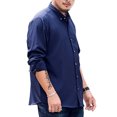 thumbnail image 2 of Innerwin Tunic Shirt Lapel Neck Men Tops Work Button Down Regular Fit Shirts Dark Blue 205/139cm, 2 of 4