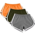 thumbnail image 2 of Timegard 3pc Womens Yoga Short Elastic Waisted Summer Athletic Running Active Sports Shorts Sweatshorts, 2 of 7