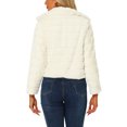 thumbnail image 3 of INSPIRE CHIC Veste Courte Duveteuse pour Femme en Fausse Fourrure à Col Rabattu, Ouverte à l'Avant, TP Blanc, 3 of 5