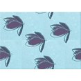 thumbnail image 1 of Ahgly Company Tapis d'Intérieur Rectangulaire Transitionnel Bleu Koi Bleu Lavable à la Machine, 7 Pieds x 9 Pieds, 1 of 7