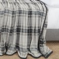 thumbnail image 2 of Nestl Ultra Plush Heavy Thick Raschel Imitation Mink Bed Blanket, 55 x 82, Gray Plaid, 2 of 5