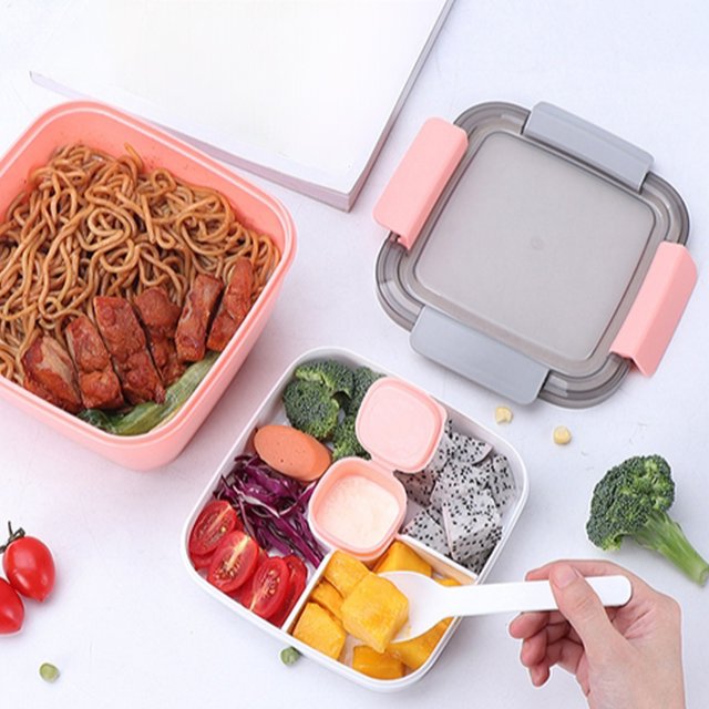 TopLLC Kitchen Accessories,Home And Kitchen,Kitchen Tools, Double Layer Plastic Lunch Box Small Compartment Lunch Box Students Portable Microwave Oven Available Preservation Box Double Lunch Boxs