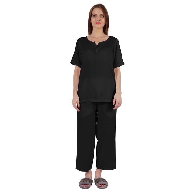 Inkmeso Ensemble de Pyjama à Manches Courtes pour Femmes, T-Shirt Henley et Ensemble de Vêtements de Nuit