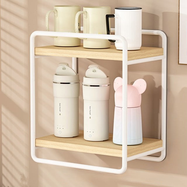 EGNMCR Closet Organizers and Storage, Organization and Storage Cup Wall Mounted No Punch Storage Rack Sundry Storage Cabinet Wall Shelves Bathroom Wall Mounted Storage Racks Iron Wall Mounted Shelf